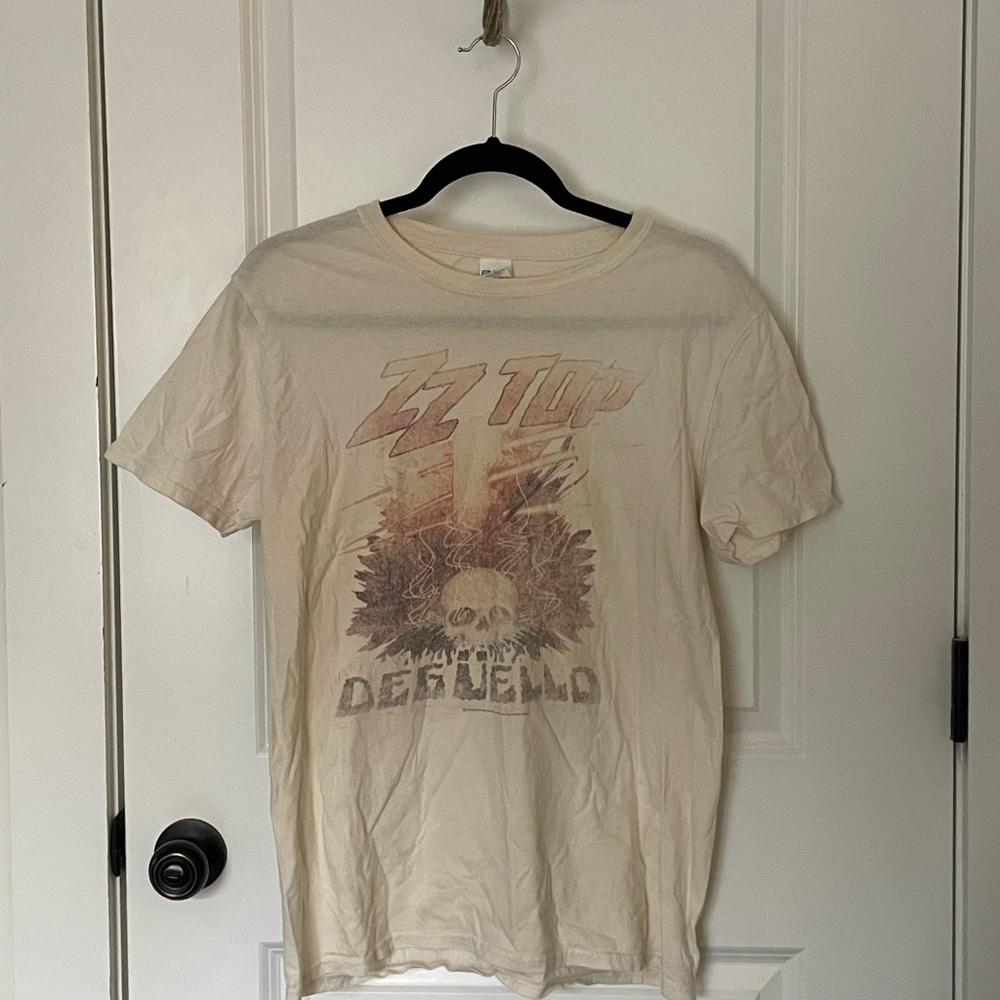 ZZ Top Deguello 2016 Band Tshirt Vintage Style Cream Color Mens Size M
